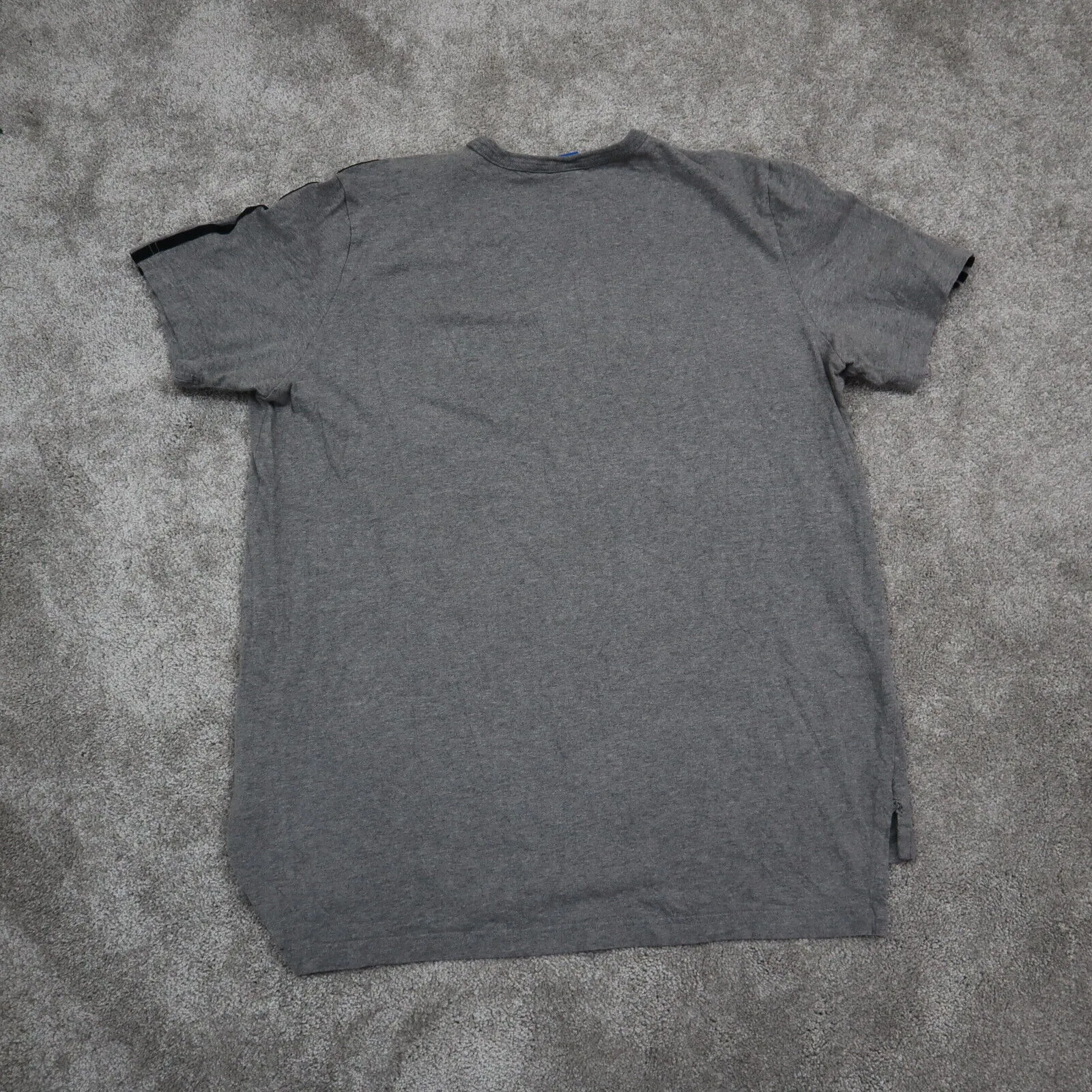 Adidas 3 Stripe T-Shirt Youth Boys Large Charcoal Gray Short Sleeves Sports Logo
