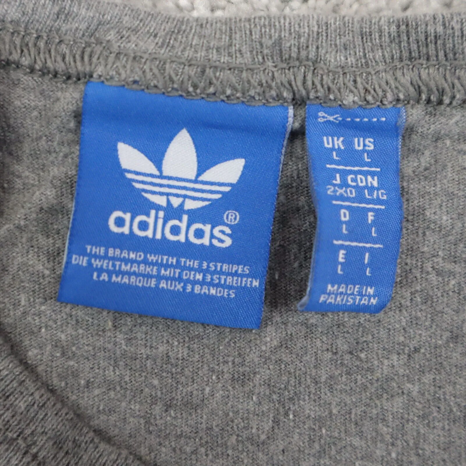 Adidas 3 Stripe T-Shirt Youth Boys Large Charcoal Gray Short Sleeves Sports Logo