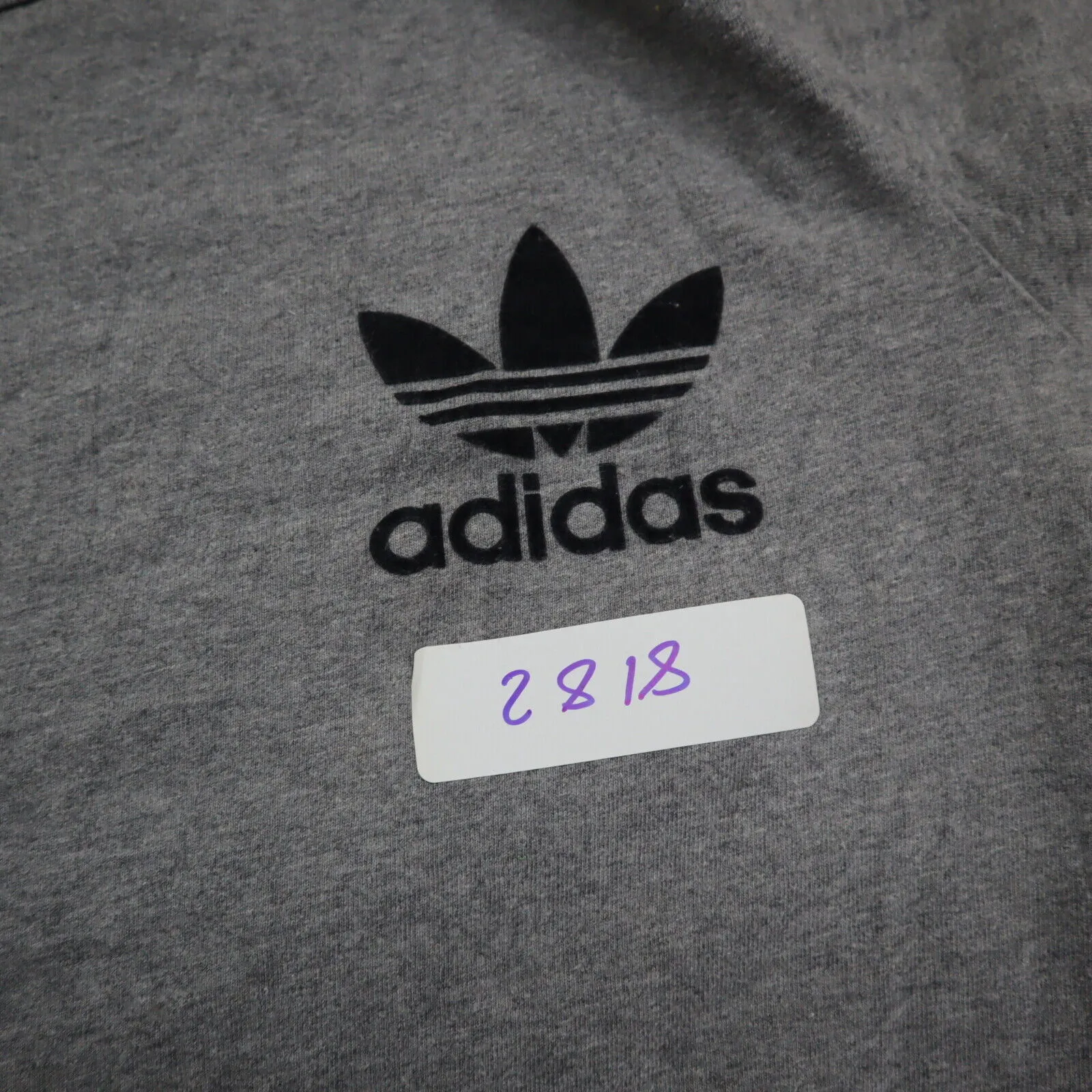 Adidas 3 Stripe T-Shirt Youth Boys Large Charcoal Gray Short Sleeves Sports Logo
