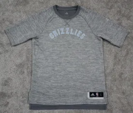 Adidas Grizzlies NBA Shirt Boys Large L Gray Short Sleeves Round Neck Sport Logo