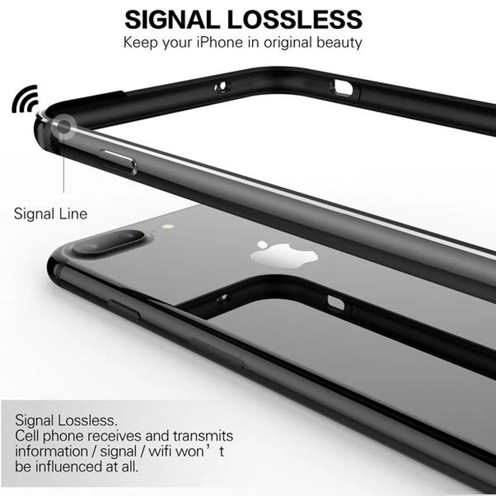 Flexible Silicone Aluminum Bumper Case For iPhone XS Max XR XS Luxury Hard Metal Frame Soft Rubber Side shockproof Bumper