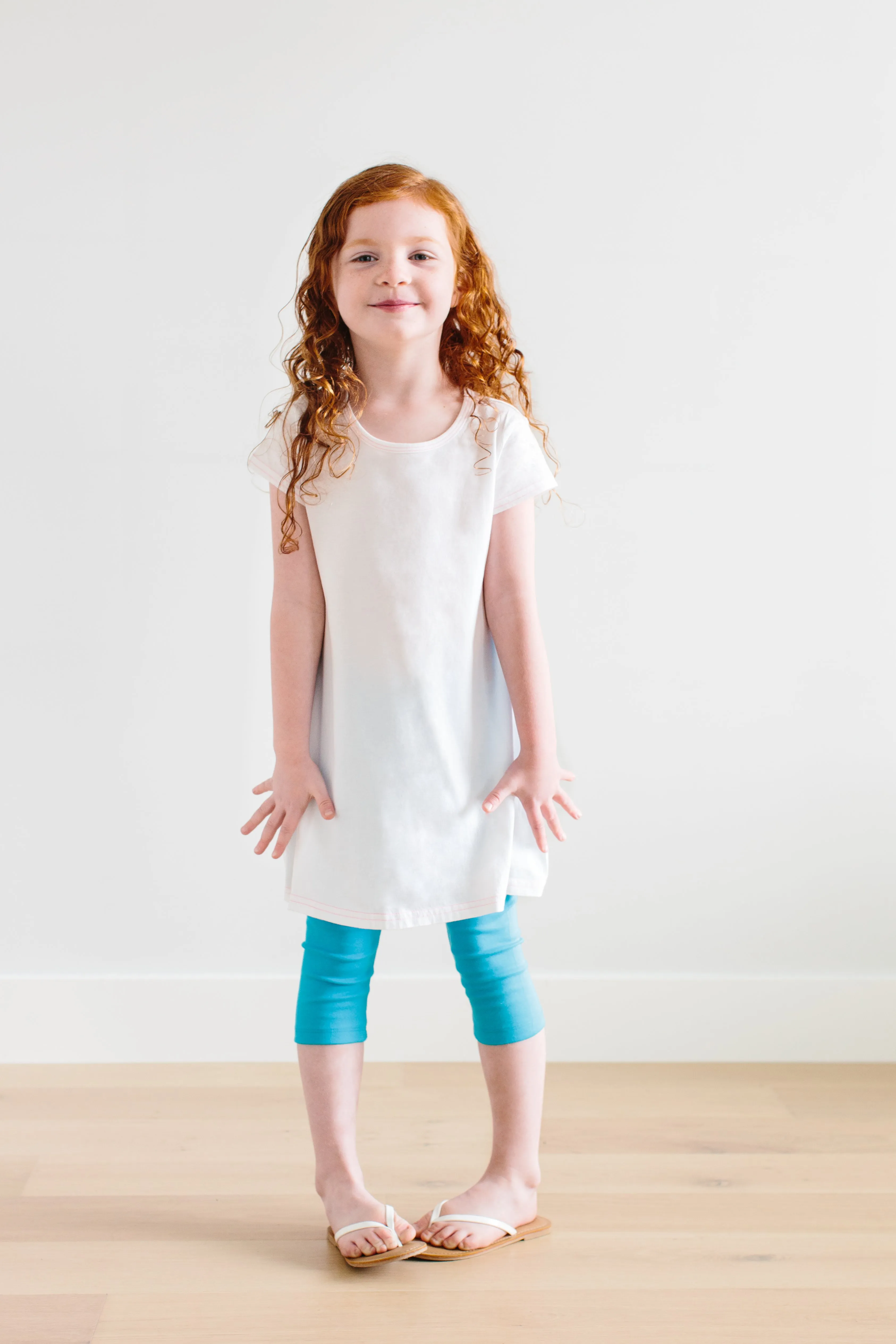 Girls Soft 100% Cotton Capri Leggings | Lavender