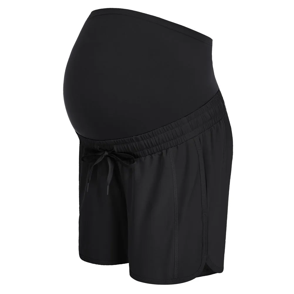 Maacie Women Maternity Sports Shorts High Waist Whole Pregnancy Shorts