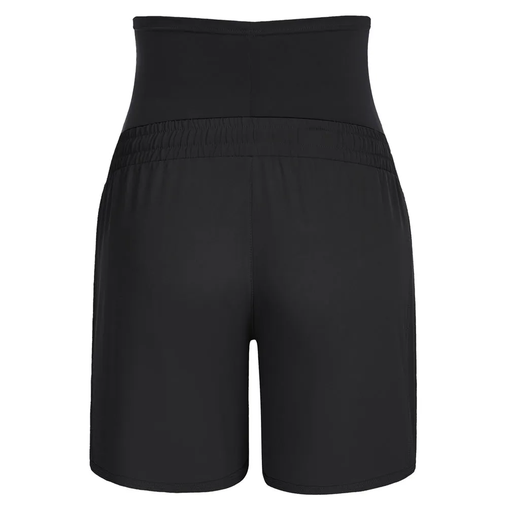 Maacie Women Maternity Sports Shorts High Waist Whole Pregnancy Shorts