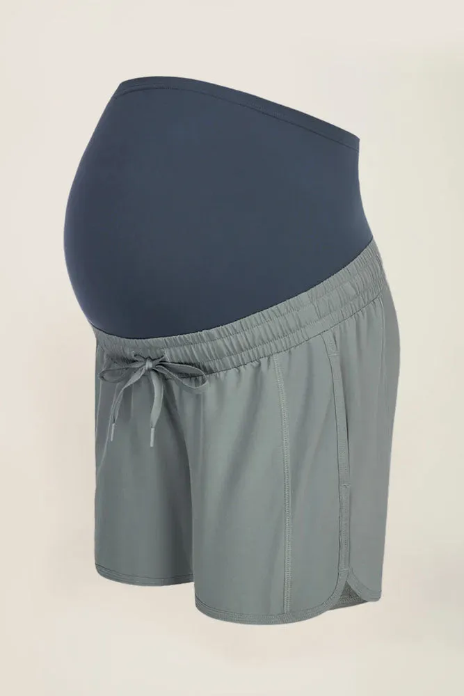 Maacie Women Maternity Sports Shorts High Waist Whole Pregnancy Shorts