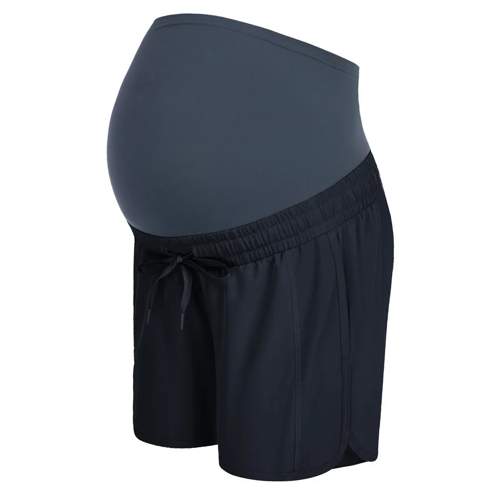 Maacie Women Maternity Sports Shorts High Waist Whole Pregnancy Shorts