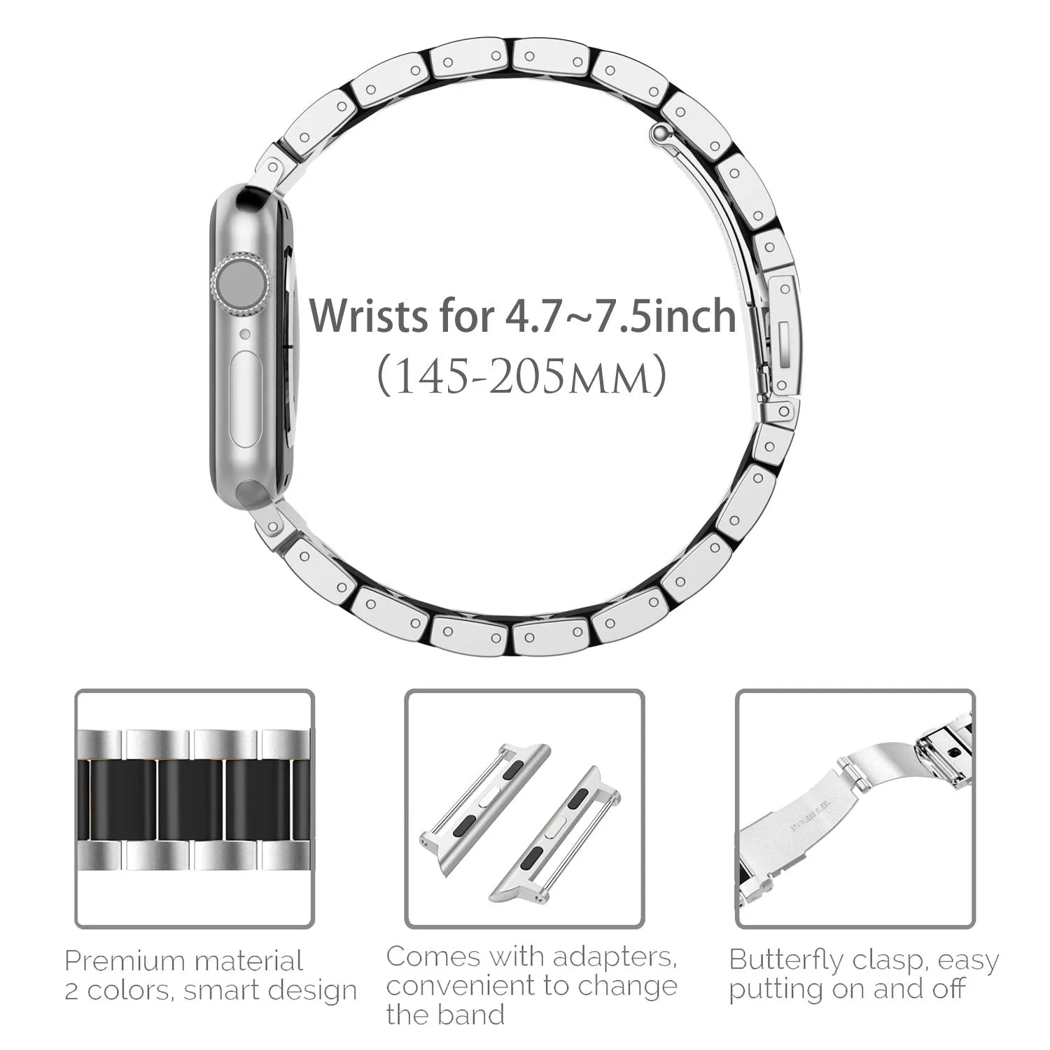 Stainless Steel Metal Chain Strap for iWatch