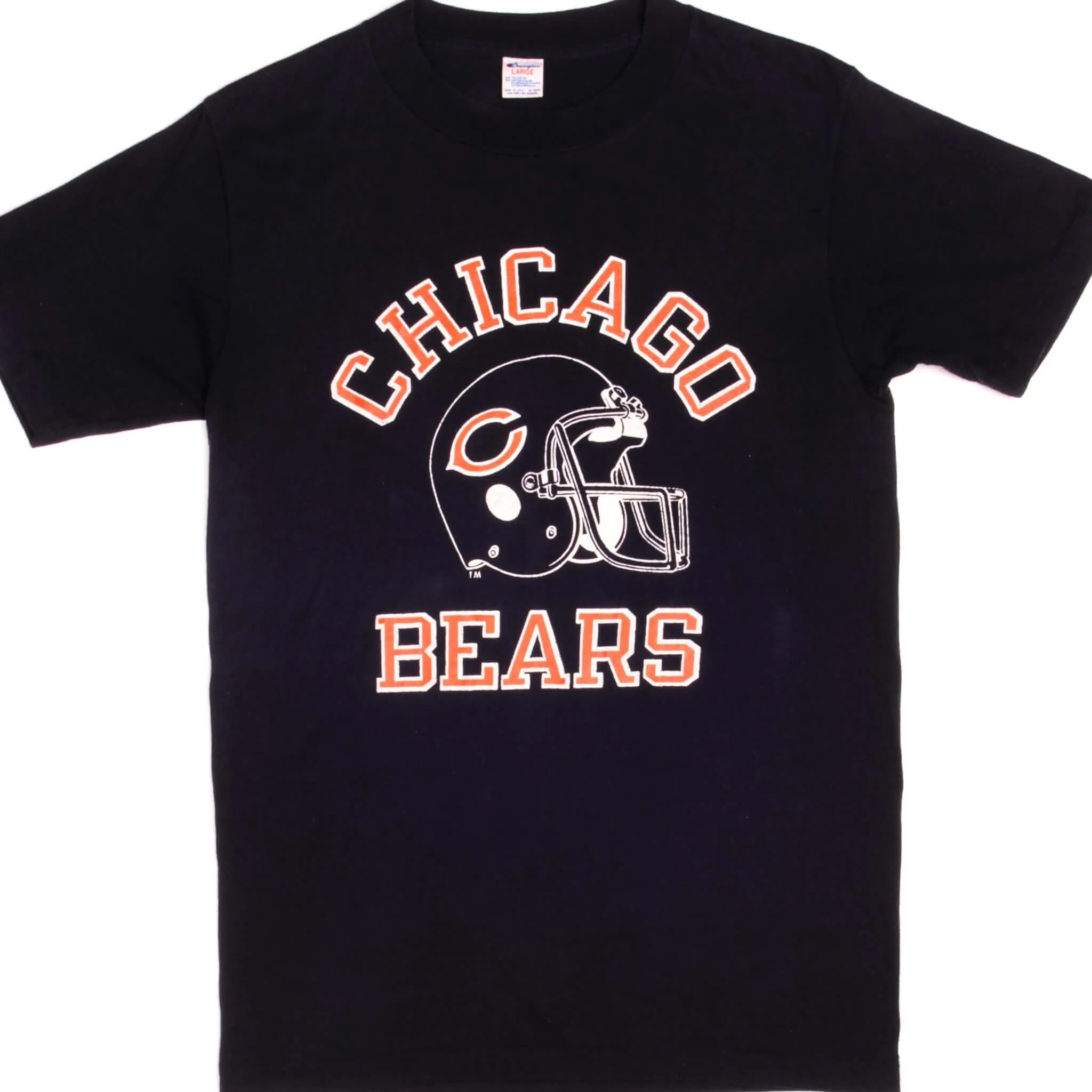 VINTAGE CHAMPION NFL CHICAGO BEARS FLUTIE TEE SHIRT 1980S MEDIUM MADE IN USA