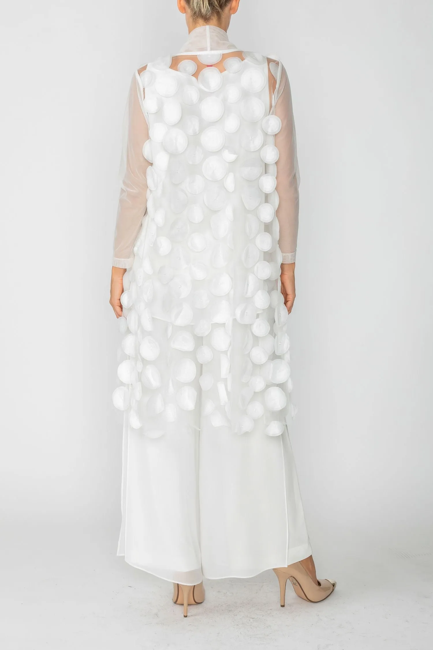 White Mesh Triangle Midi Jacket