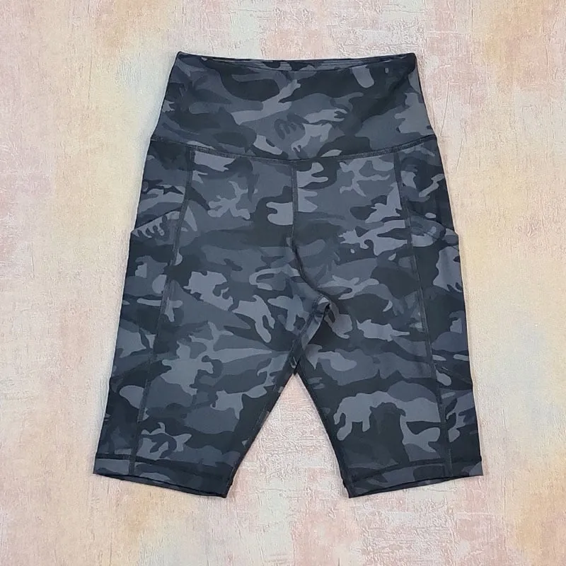 Women Cycling Shorts High Waist Sports Shorts Biker Fitness Woman Workout Gym Bicycle Shorts Camouflage Leopard Print Tie Dye