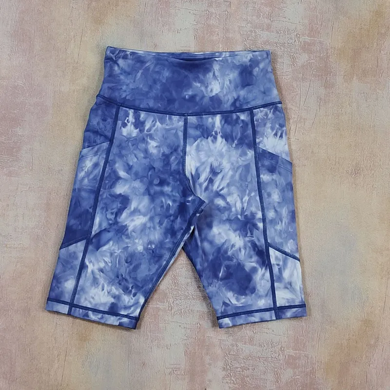 Women Cycling Shorts High Waist Sports Shorts Biker Fitness Woman Workout Gym Bicycle Shorts Camouflage Leopard Print Tie Dye