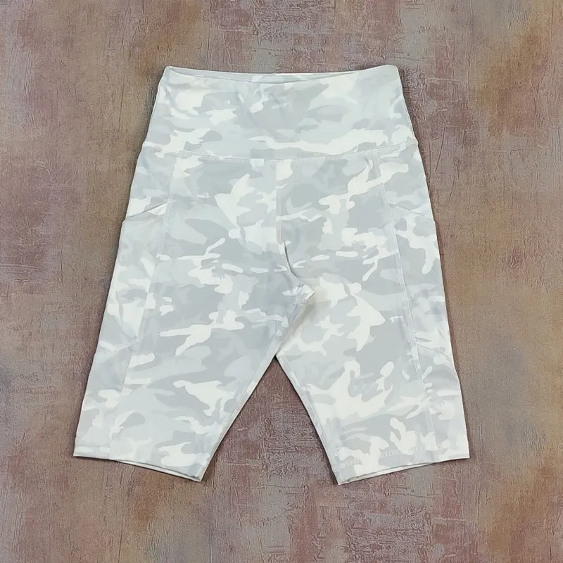 Women Cycling Shorts High Waist Sports Shorts Biker Fitness Woman Workout Gym Bicycle Shorts Camouflage Leopard Print Tie Dye