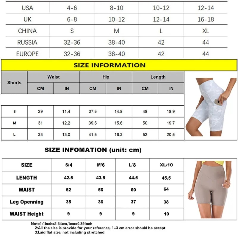 Women Cycling Shorts High Waist Sports Shorts Biker Fitness Woman Workout Gym Bicycle Shorts Camouflage Leopard Print Tie Dye