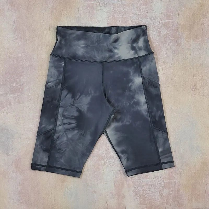 Women Cycling Shorts High Waist Sports Shorts Biker Fitness Woman Workout Gym Bicycle Shorts Camouflage Leopard Print Tie Dye