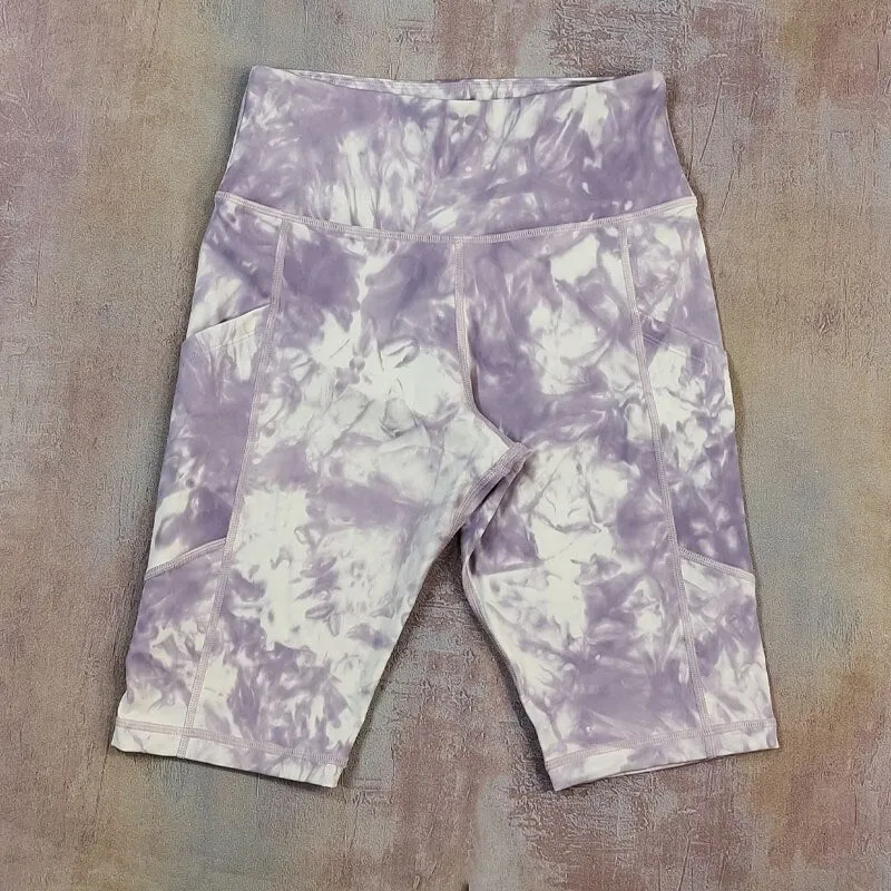 Women Cycling Shorts High Waist Sports Shorts Biker Fitness Woman Workout Gym Bicycle Shorts Camouflage Leopard Print Tie Dye